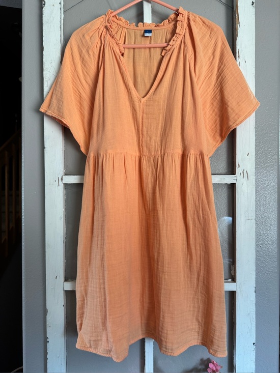 Old Navy Dresses & Skirts - Lightweight Peach V-Neck Cotton Tunic Dress from Old Navy